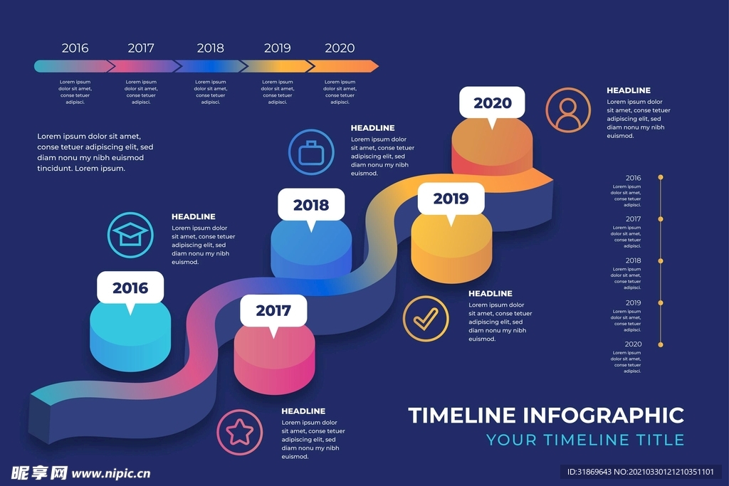 信息图模板 流程