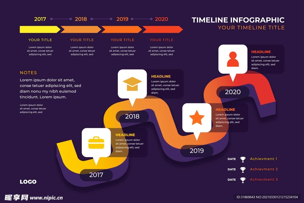信息图模板 流程
