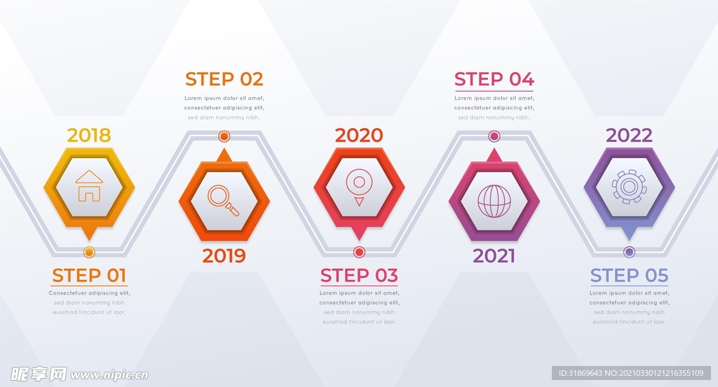 信息图模板 流程