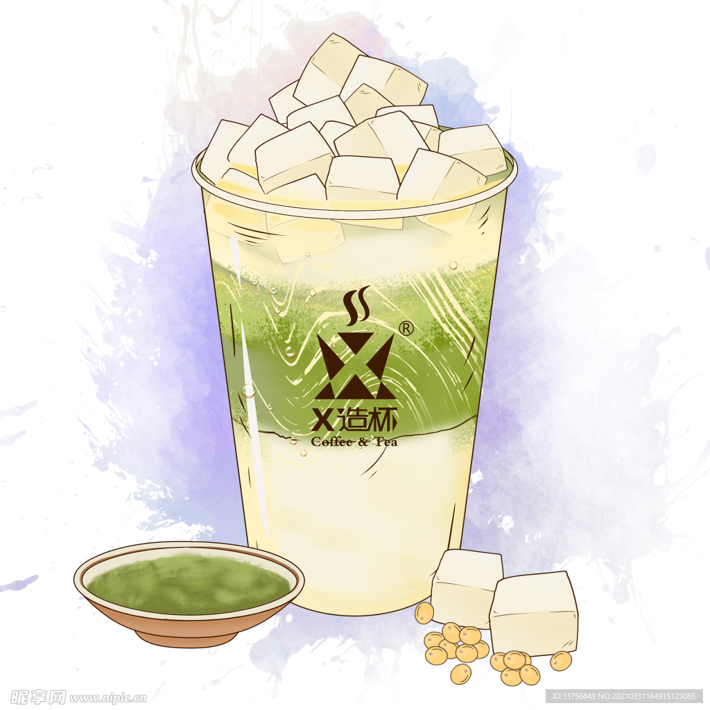 豆花布丁抹茶