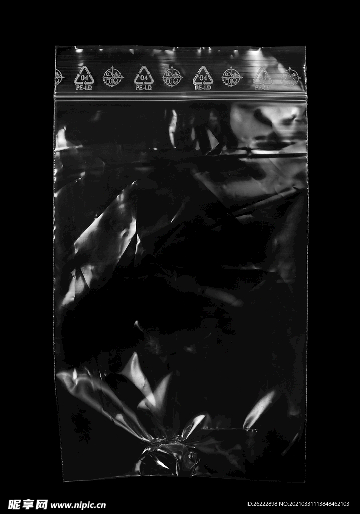 透明褶皱包装塑料袋样机