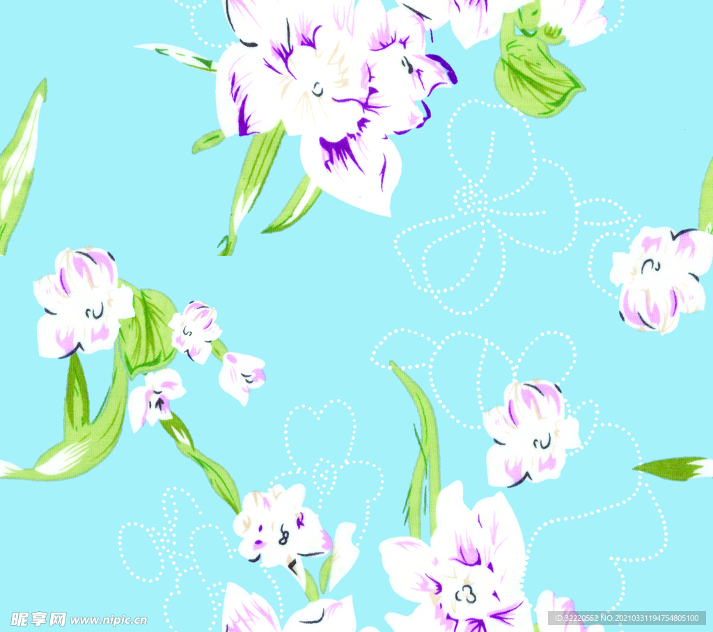 蓝底花