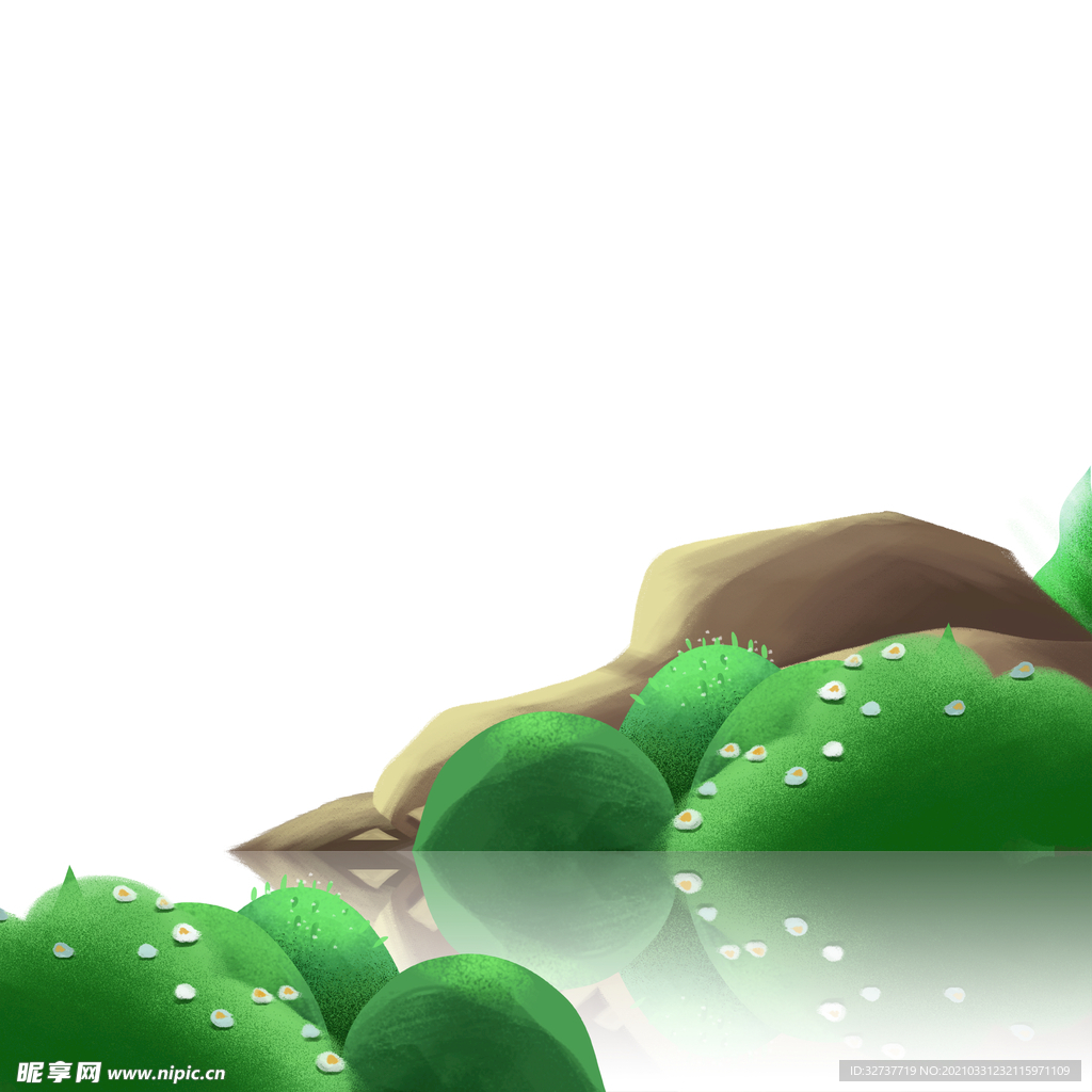 绿色插画石头元素