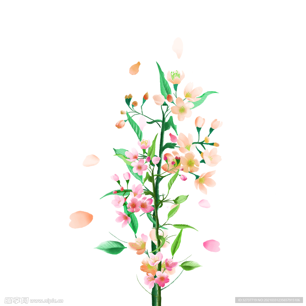 插画花朵植物绿色元素