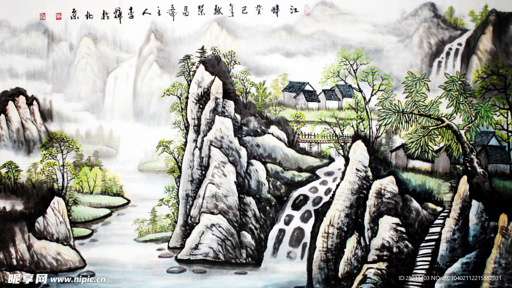 装饰画 花鸟画 新背景墙 瓷砖