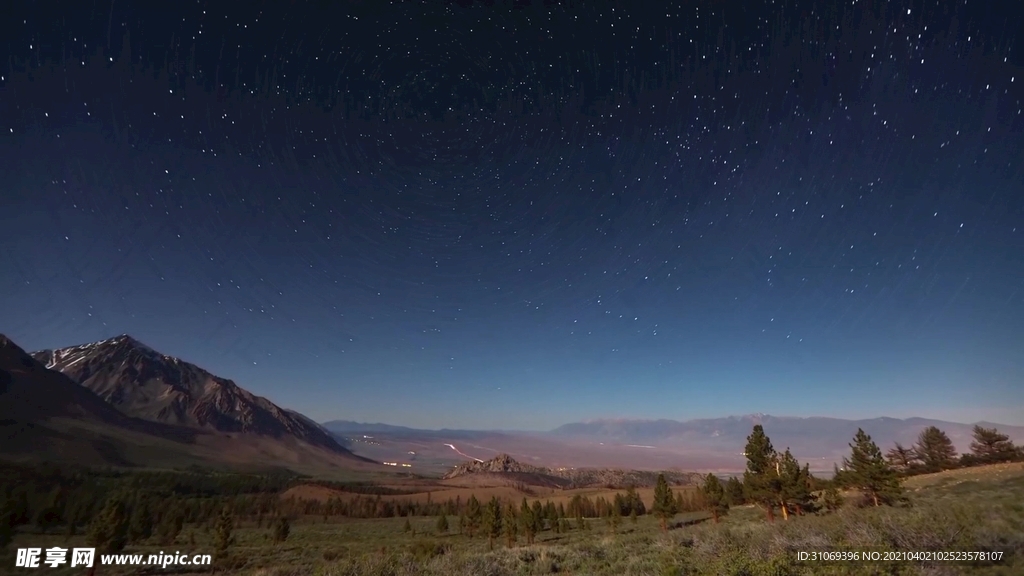 短视频夜空素材晚上山谷星空