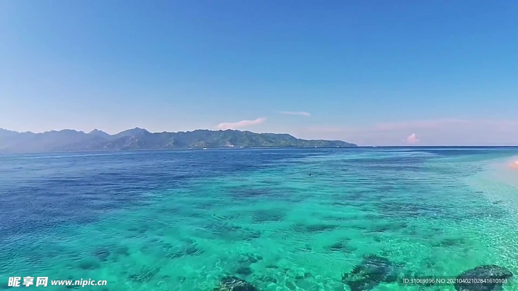航拍海滩风景旅游区自然风景素材