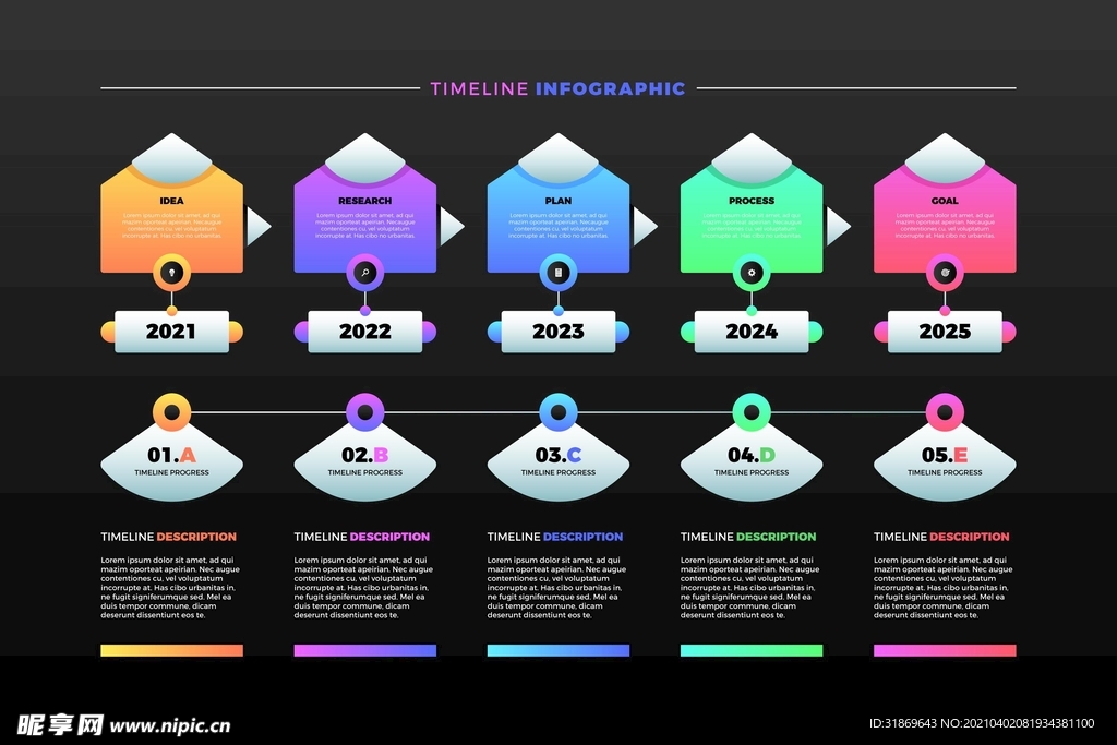 信息图模板 流程