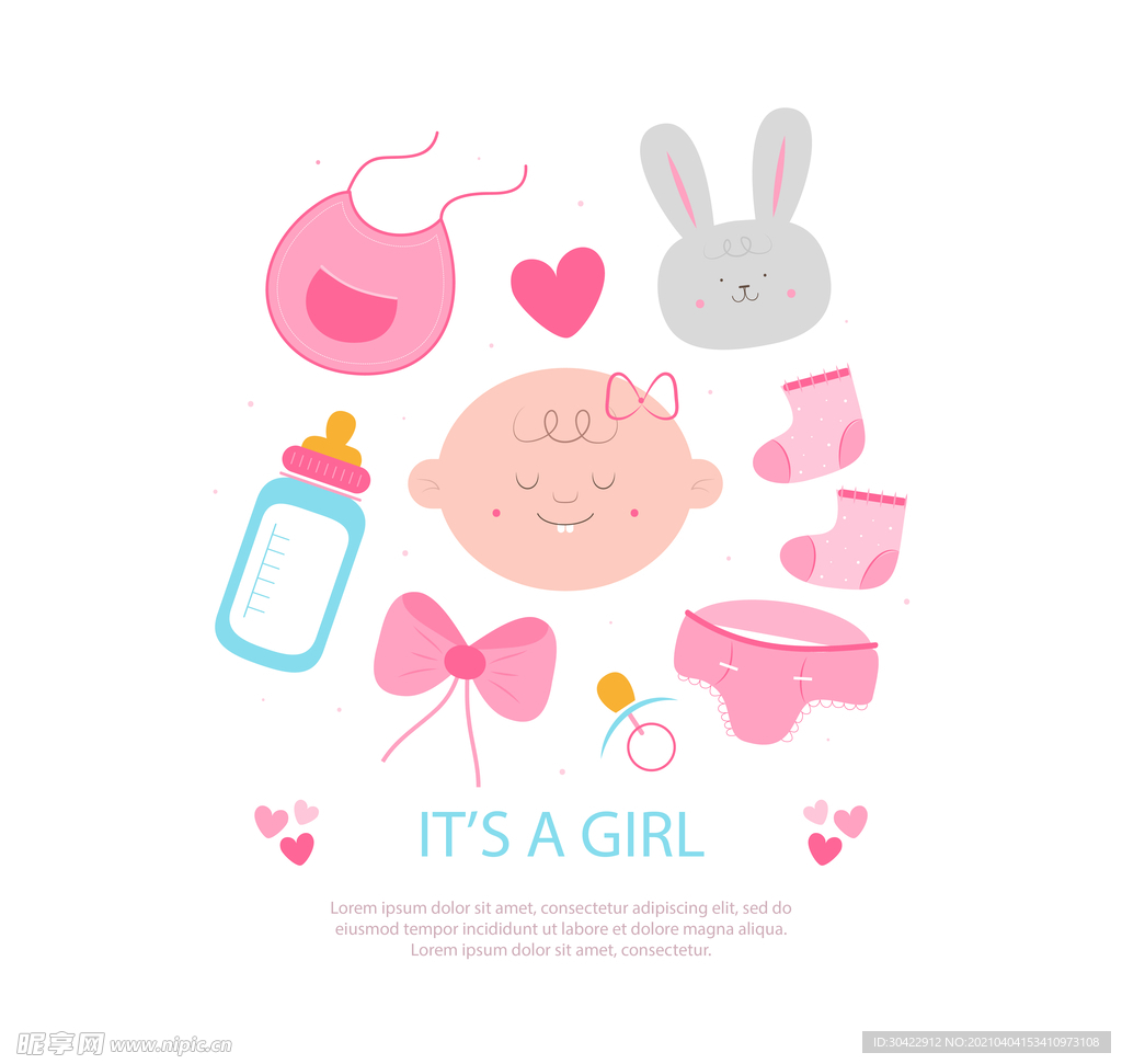 AI矢量卡通婴儿元素