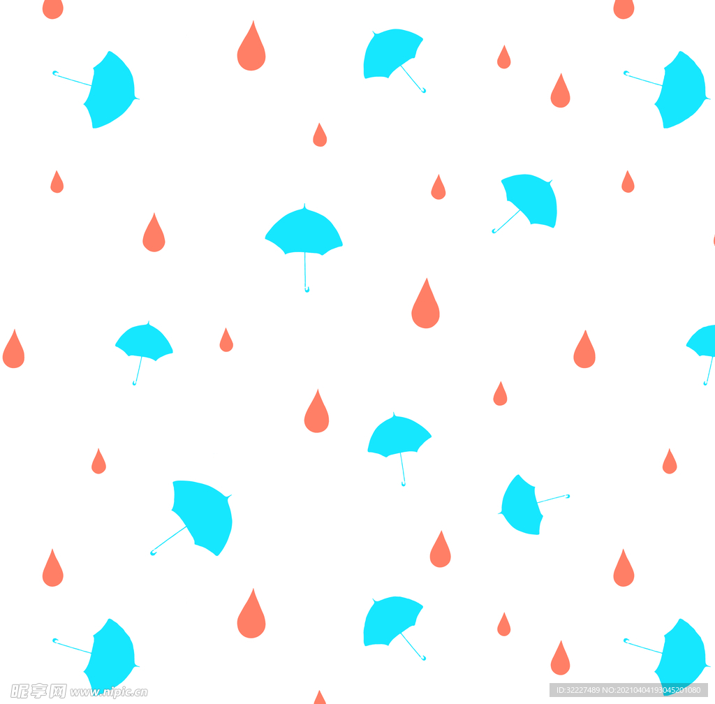 卡通  雨伞 水滴