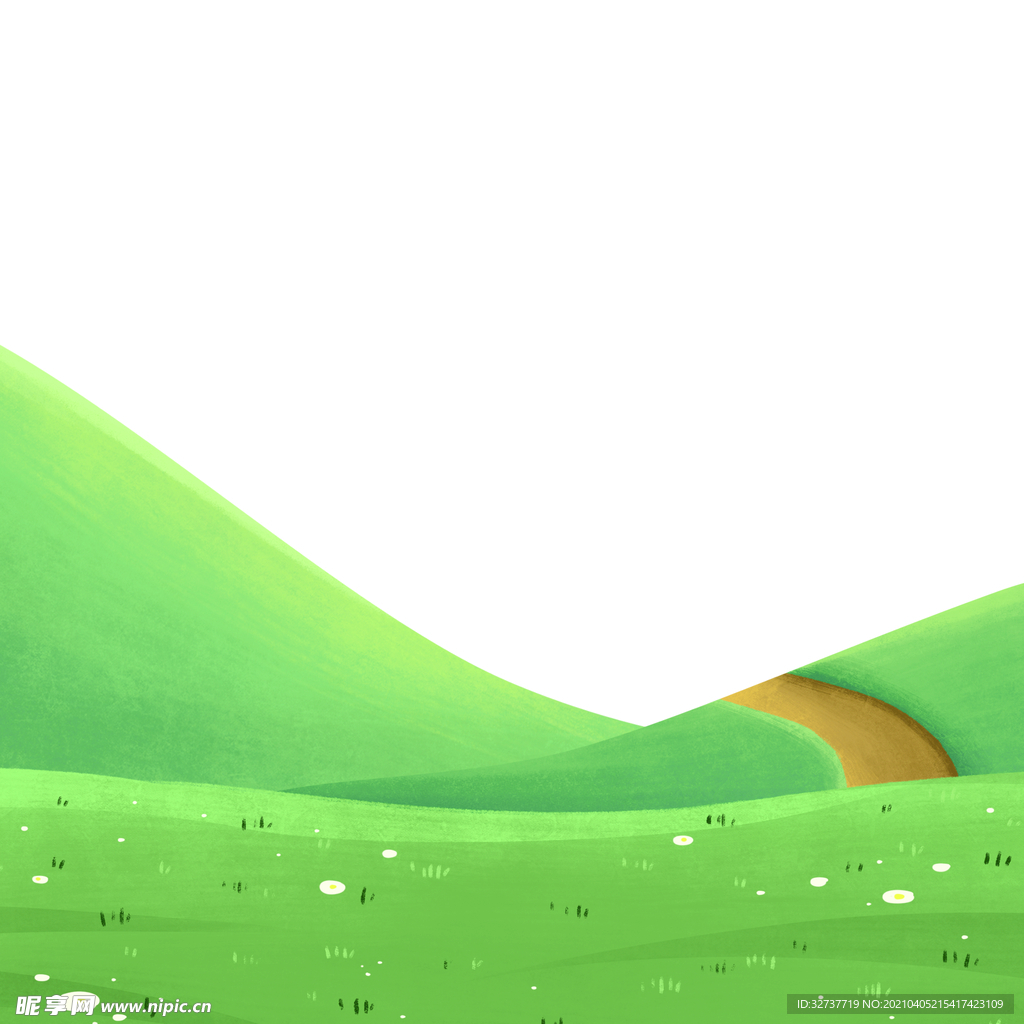 卡通插画草地元素