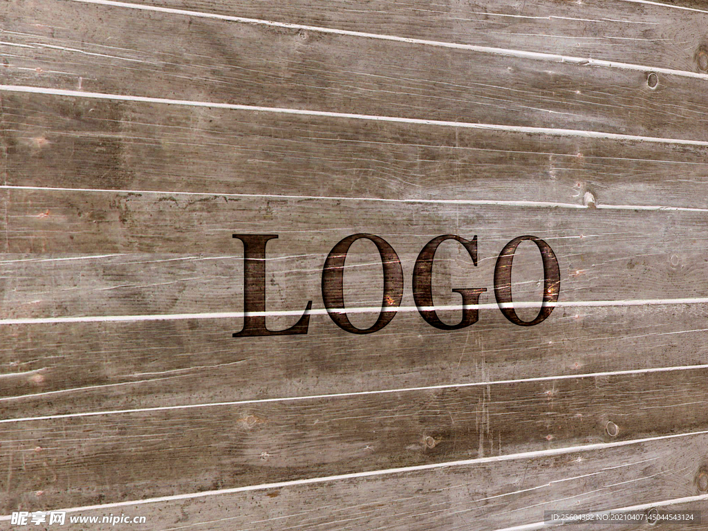 木头效果雕刻logo样机
