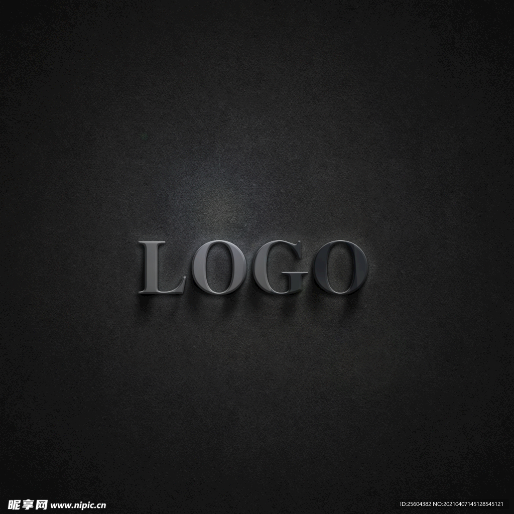 黑色神秘立体logo样机