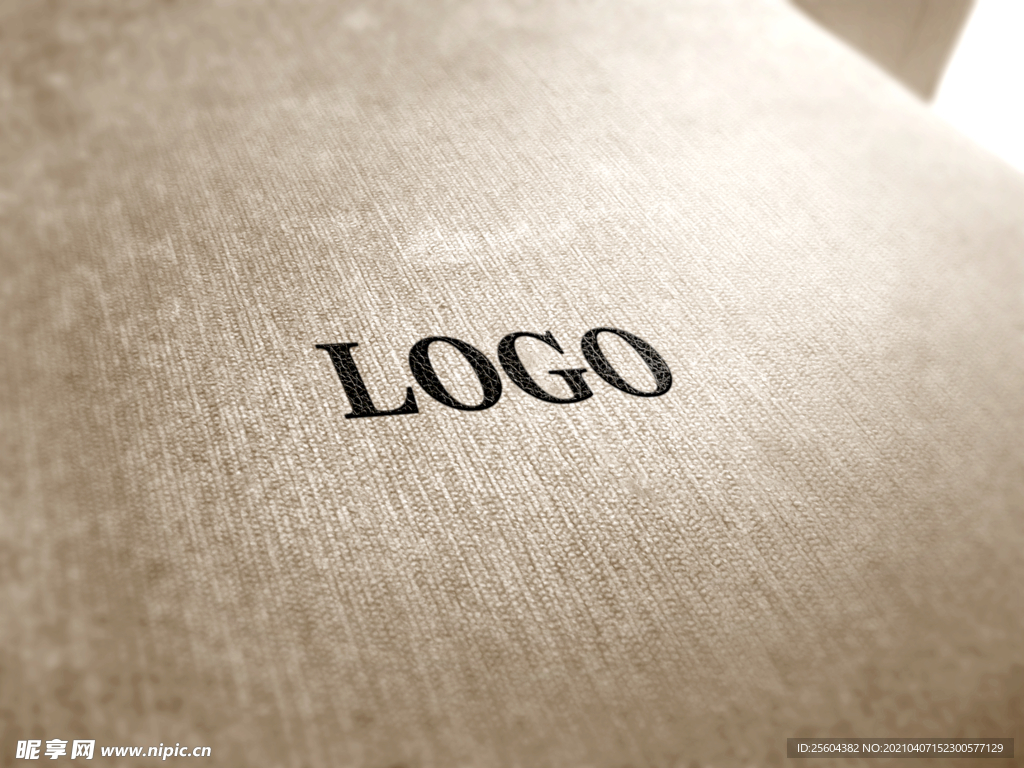 布料纹理质感logo样机