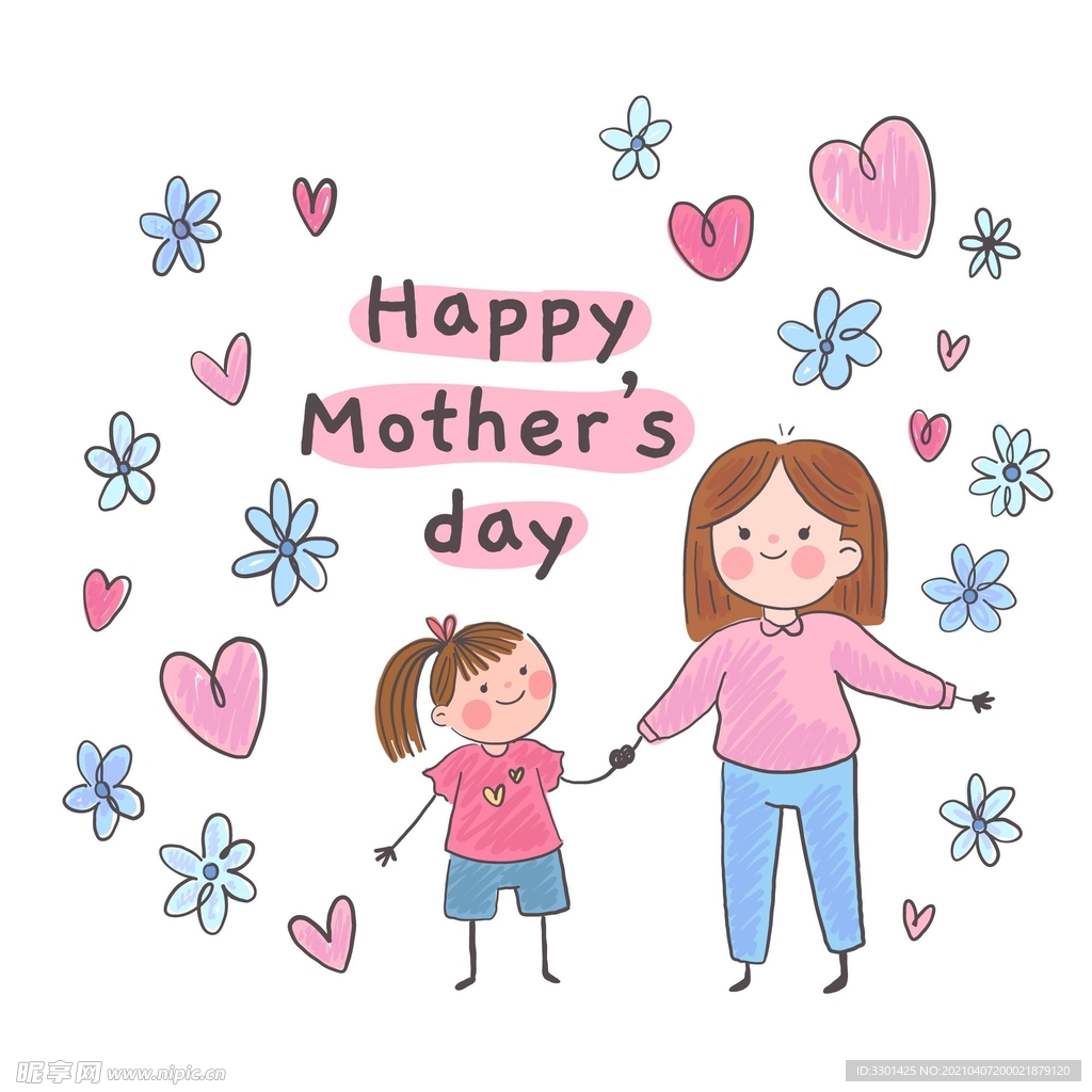 手绘母亲节