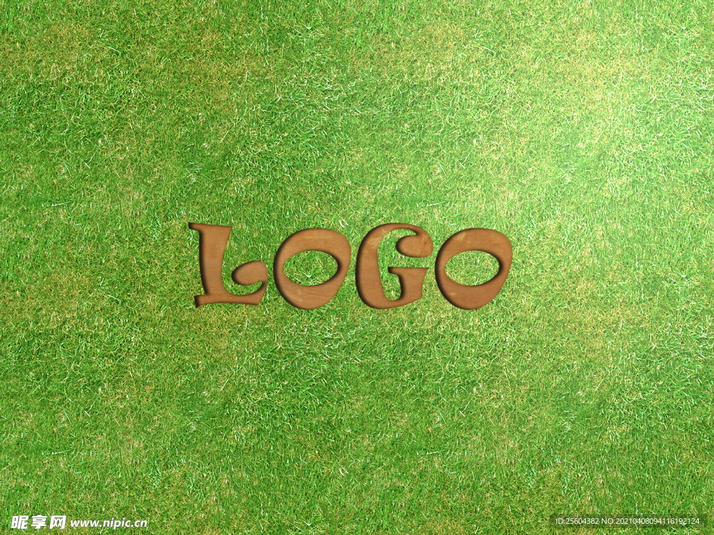 草地可爱logo样机