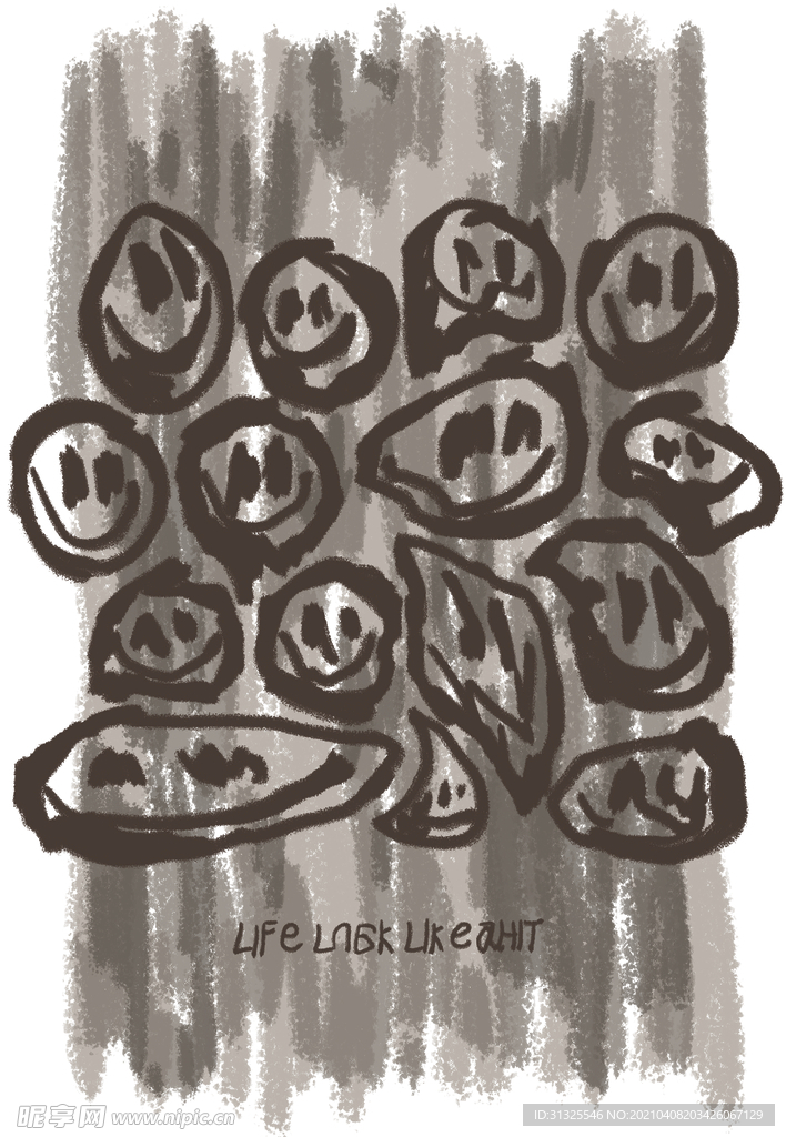 T恤  笑脸  哭脸  印花