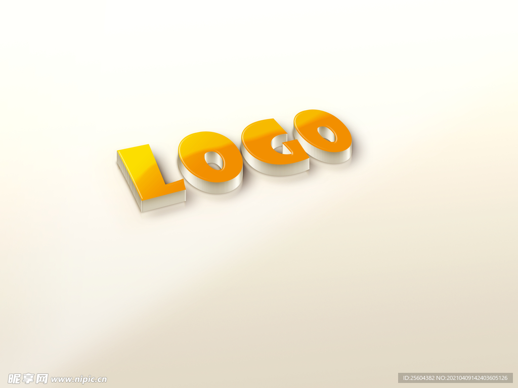 可爱温暖桔黄色调logo样机