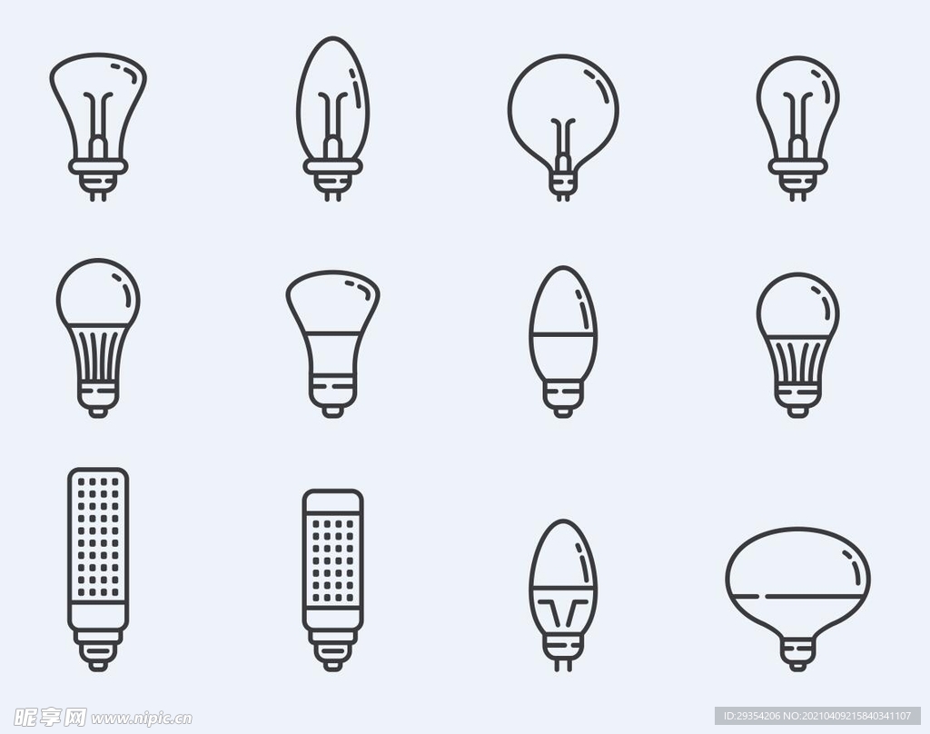 手绘灯泡图标图片