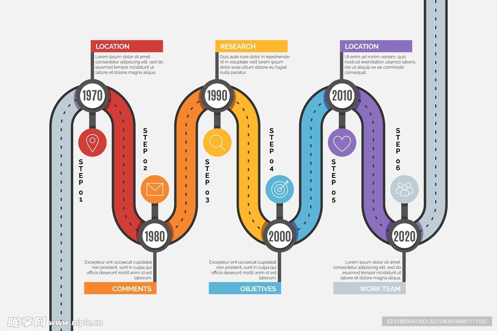 信息图模板 流程