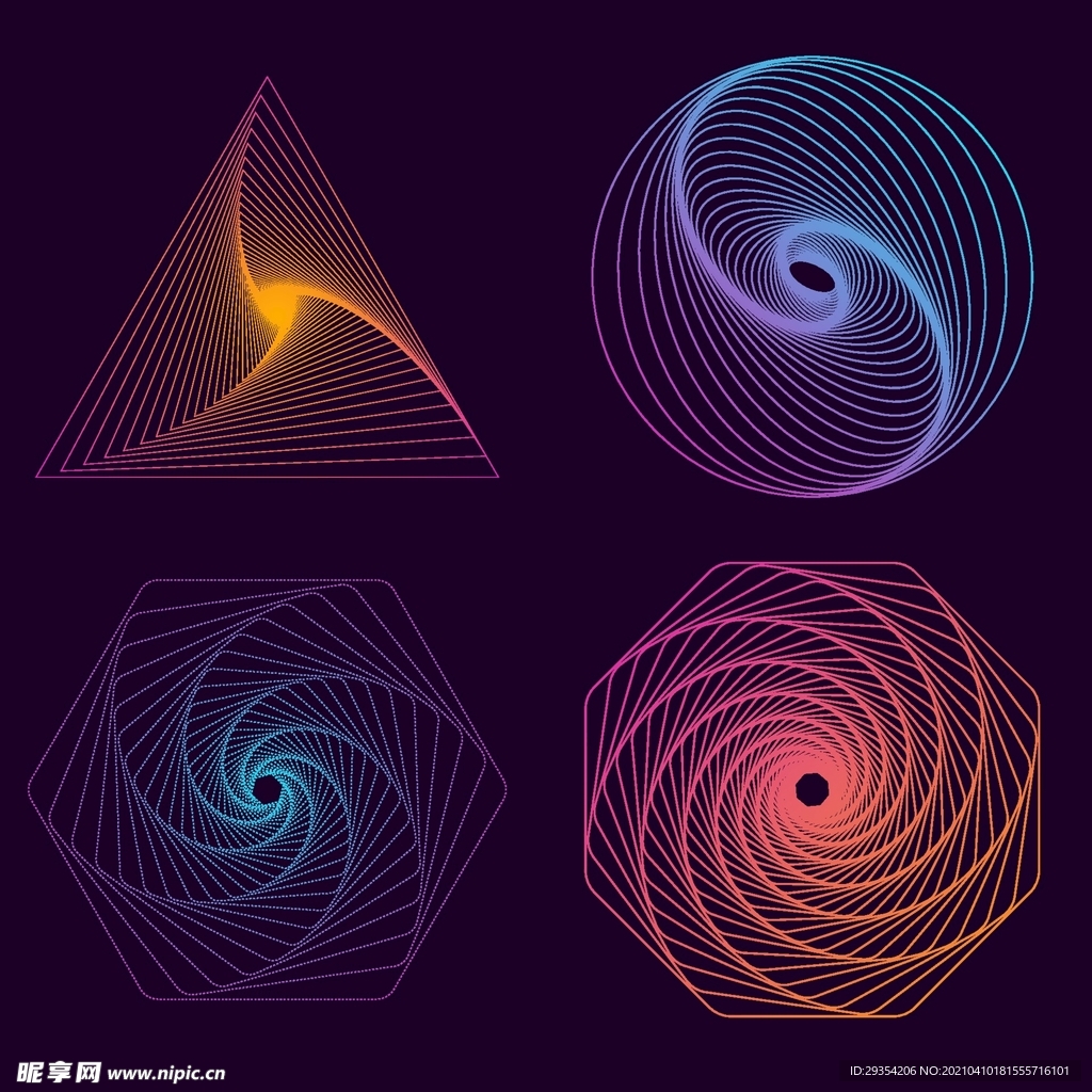 AI创意渐变线条科技海报背景