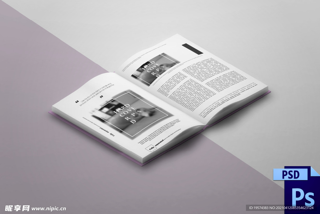 翻开的杂志书本内页