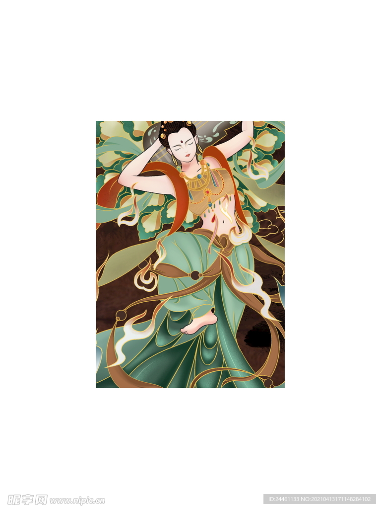 敦煌装饰元素墙壁画贴