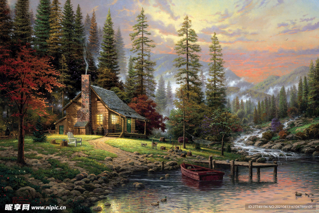 托马斯 油画 风景 装饰画 抽