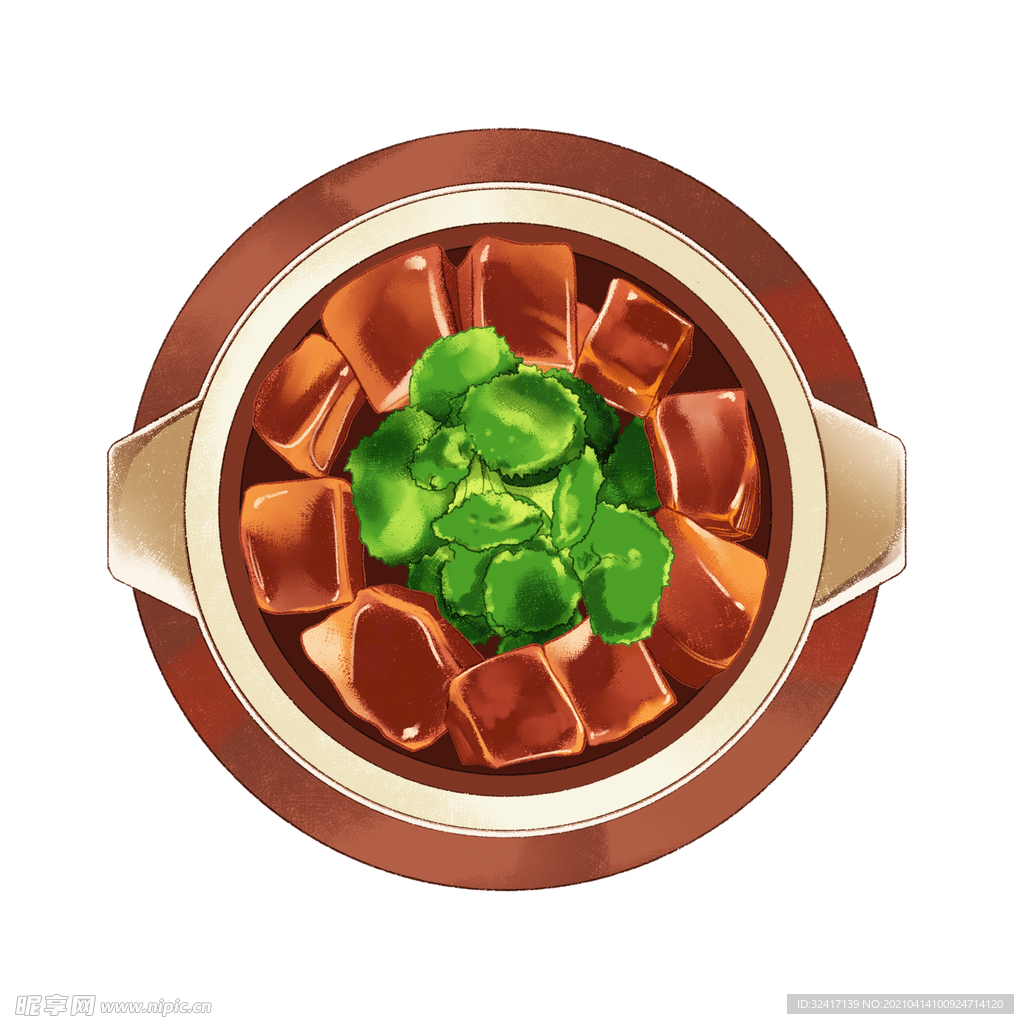 卡通手绘地方美食坛子肉插画