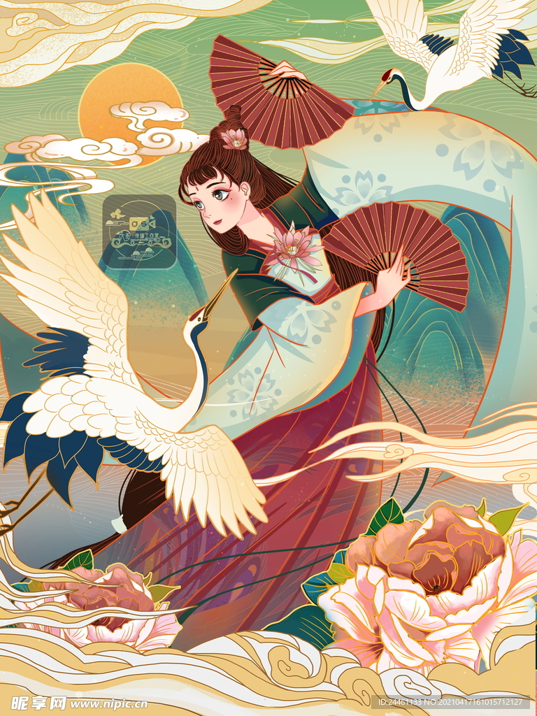 唐仕女中国风海报