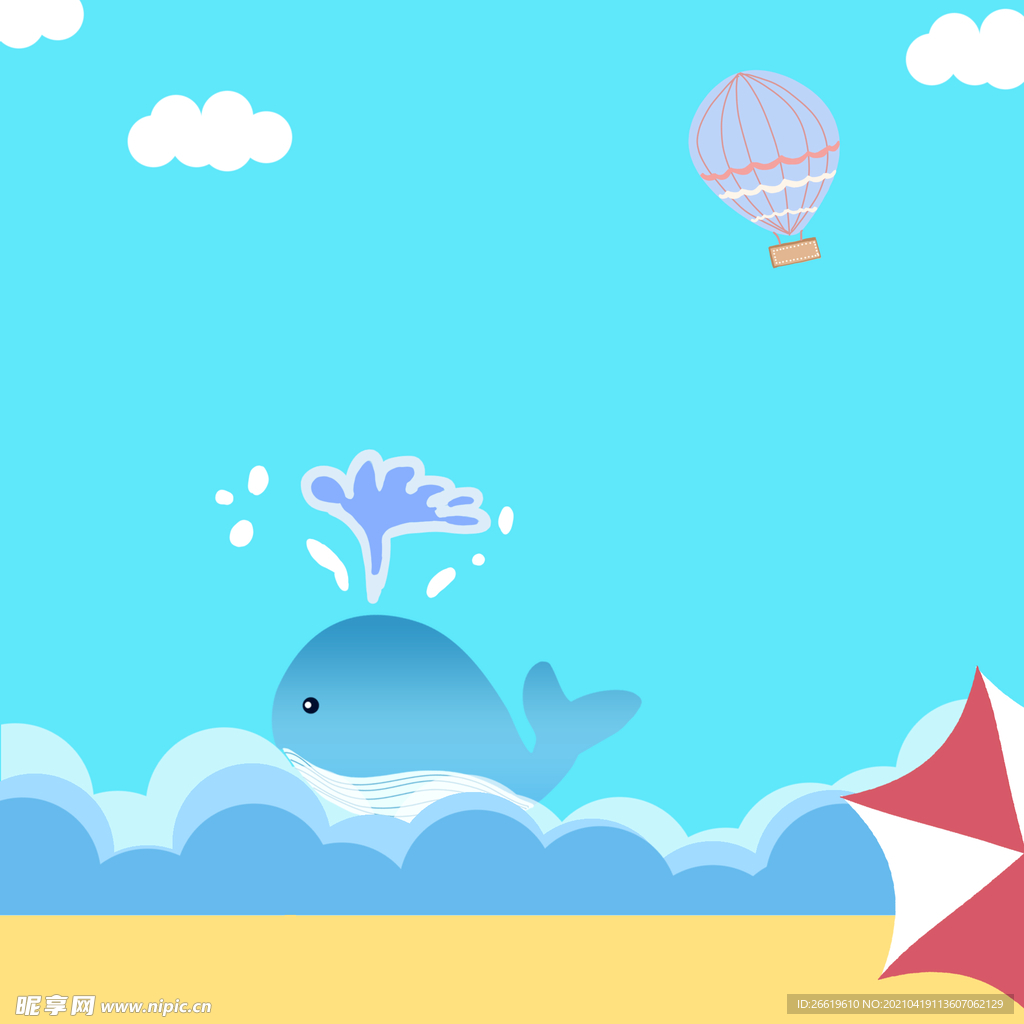 简洁蓝色卡通背景