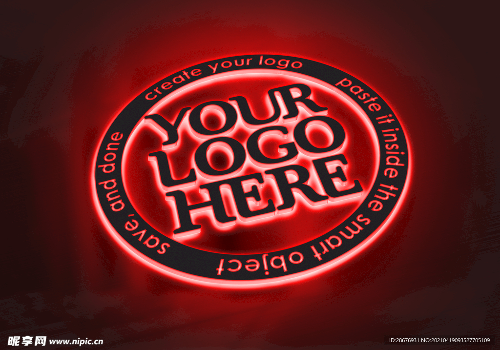 LOGO样机标志发光字效果贴图