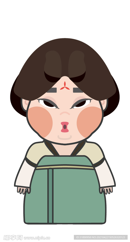 卡通古代侍女唐宫夜宴