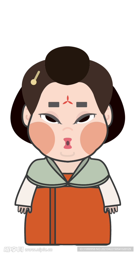 卡通古代侍女唐宫夜宴