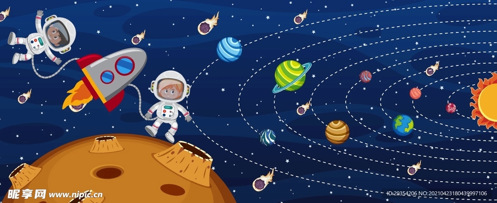 太空星球和飞船风景图片