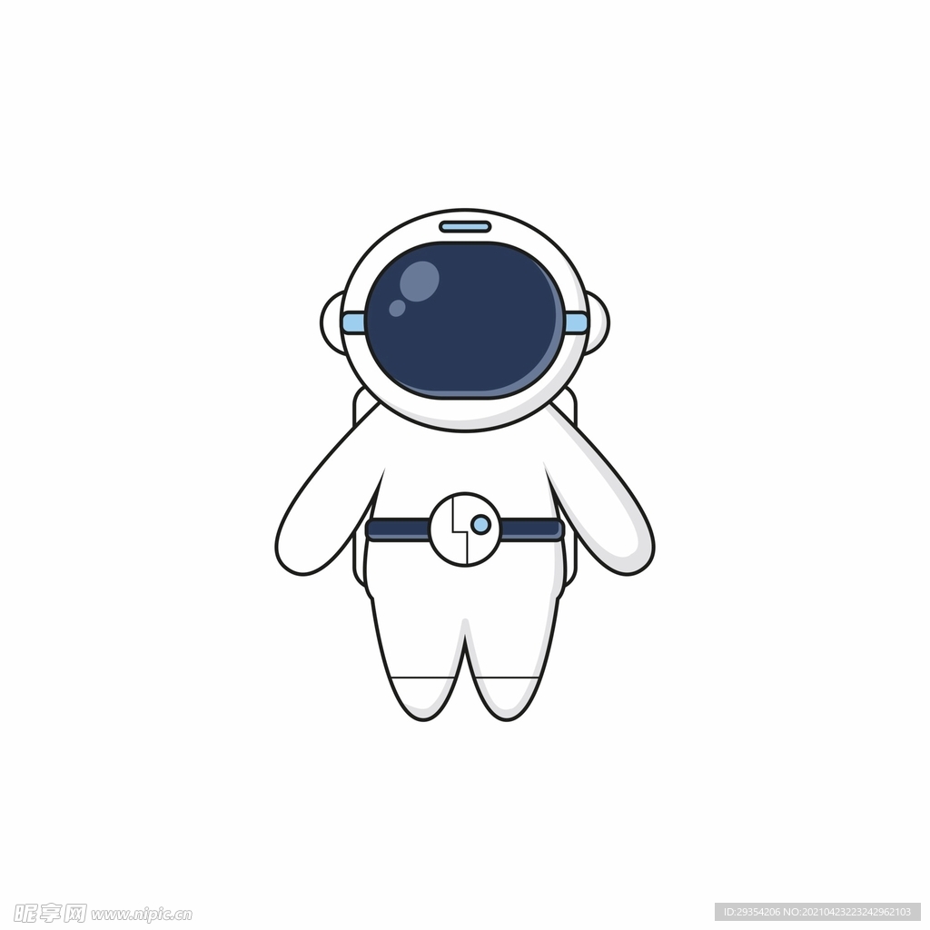 卡通太空人角色插画图片