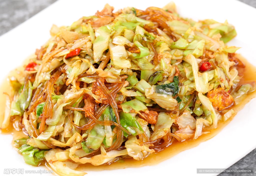 包菜炒粉丝
