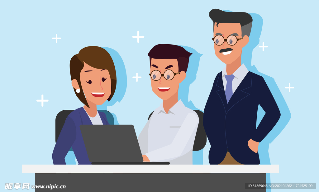 人物插图 扁平办公矢量    