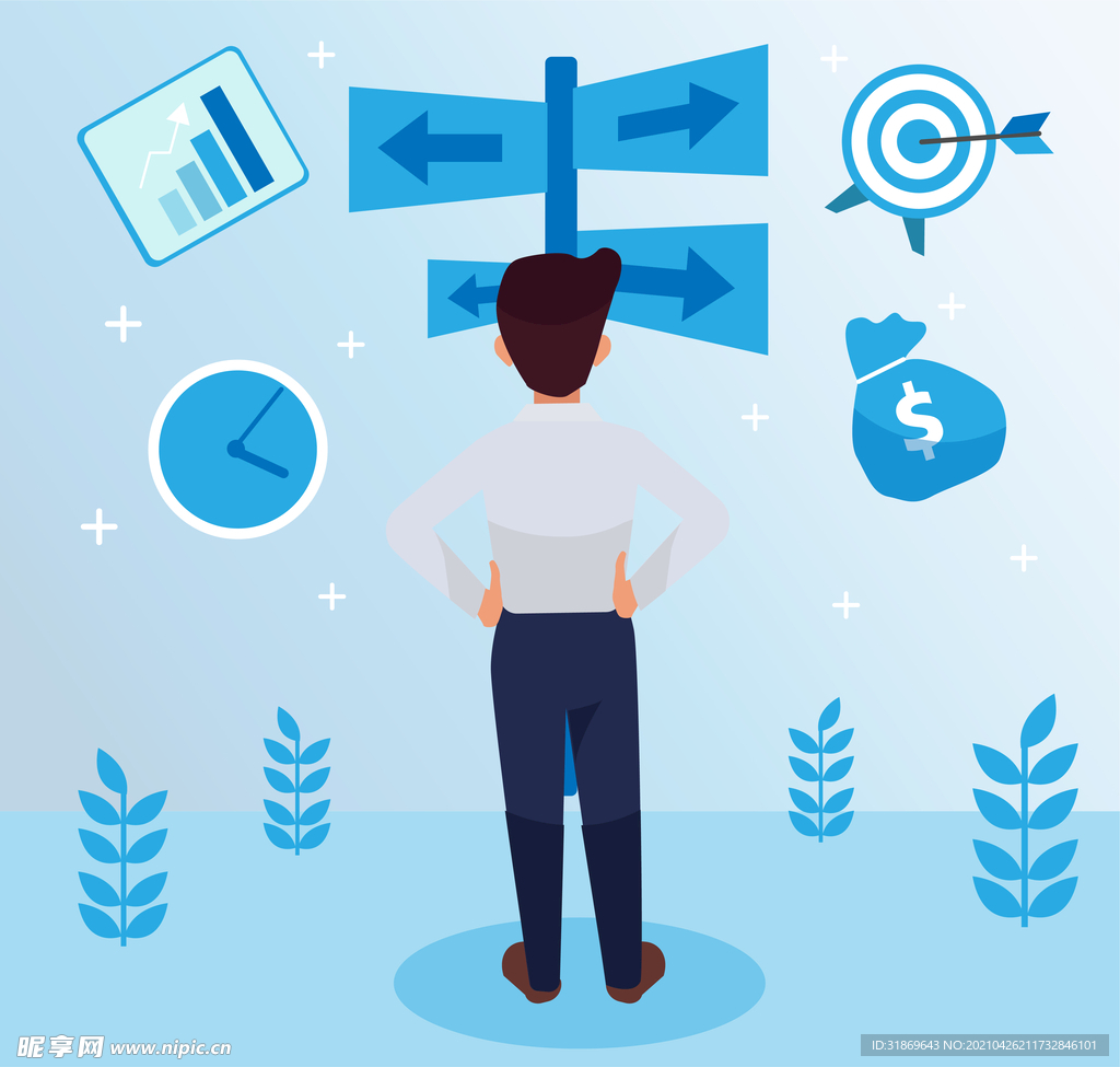 人物插图 扁平办公矢量    