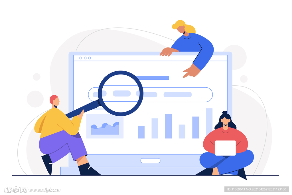 人物插图 扁平办公矢量    