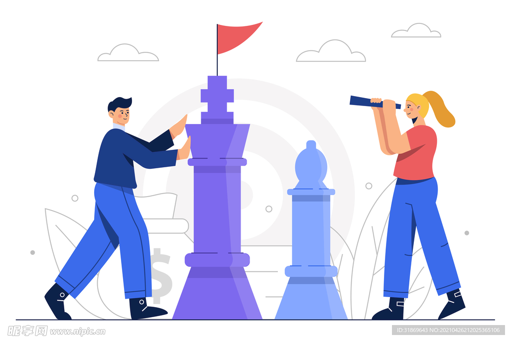 人物插图 扁平办公矢量    