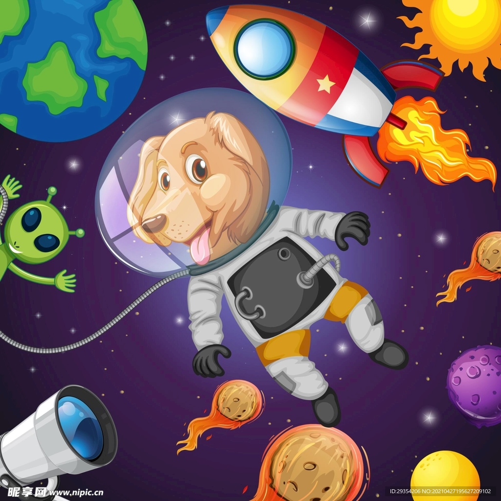 卡通宇宙太空图片