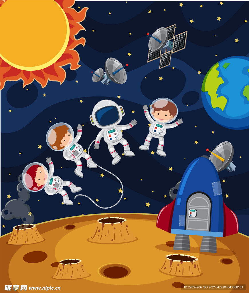 卡通宇宙太空图片