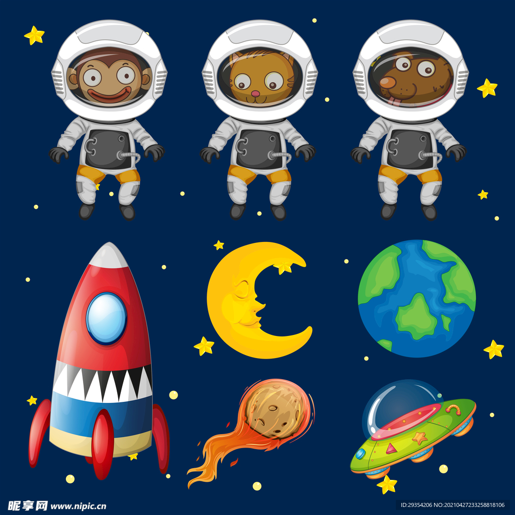 卡通宇宙太空图片