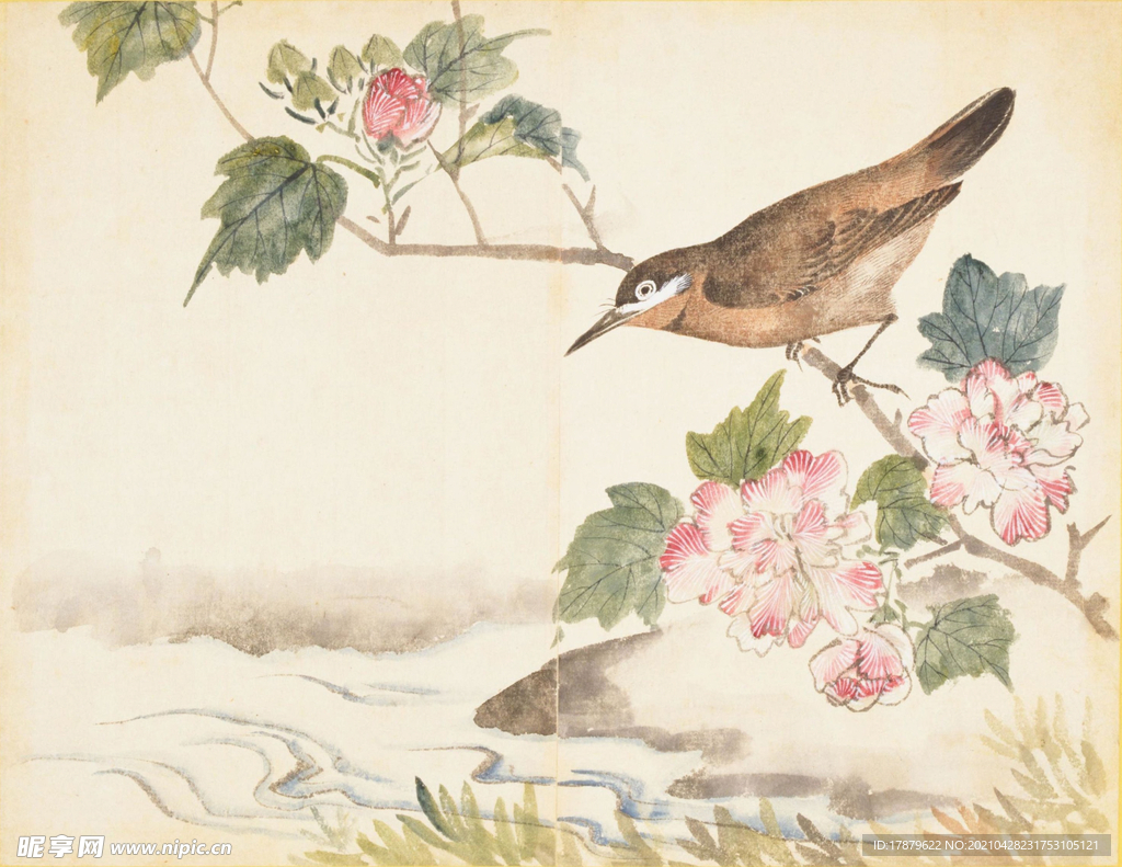 余曾三国画 百花鸟图