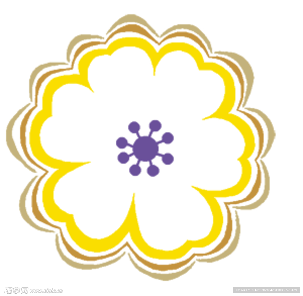 美丽花朵花纹图案元素