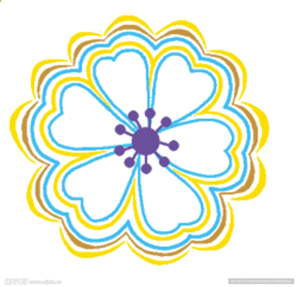 美丽花朵花纹图案元素