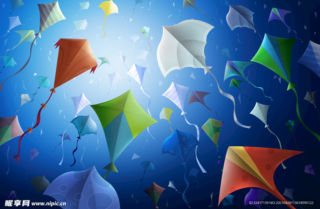 蓝天风筝背景图