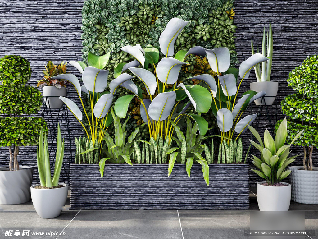  3DMAX现代绿植盆栽