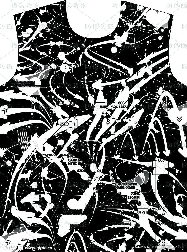 潮流男装印花 高清分层原图